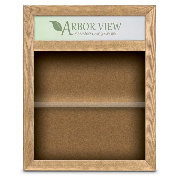 Outdoor Enclosed Combo Board, 42"x32", Satin Frame/Black & Surf